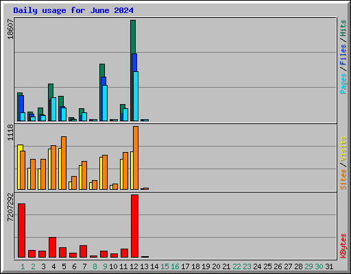 Daily usage for June 2024