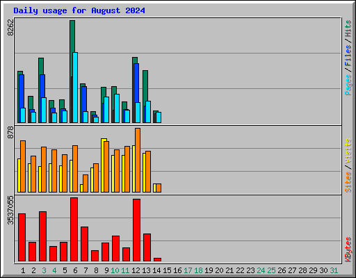 Daily usage for August 2024